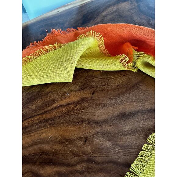 Table Runners Burlap Orange and Yellow, Set of 2 - Picture 4 of 9